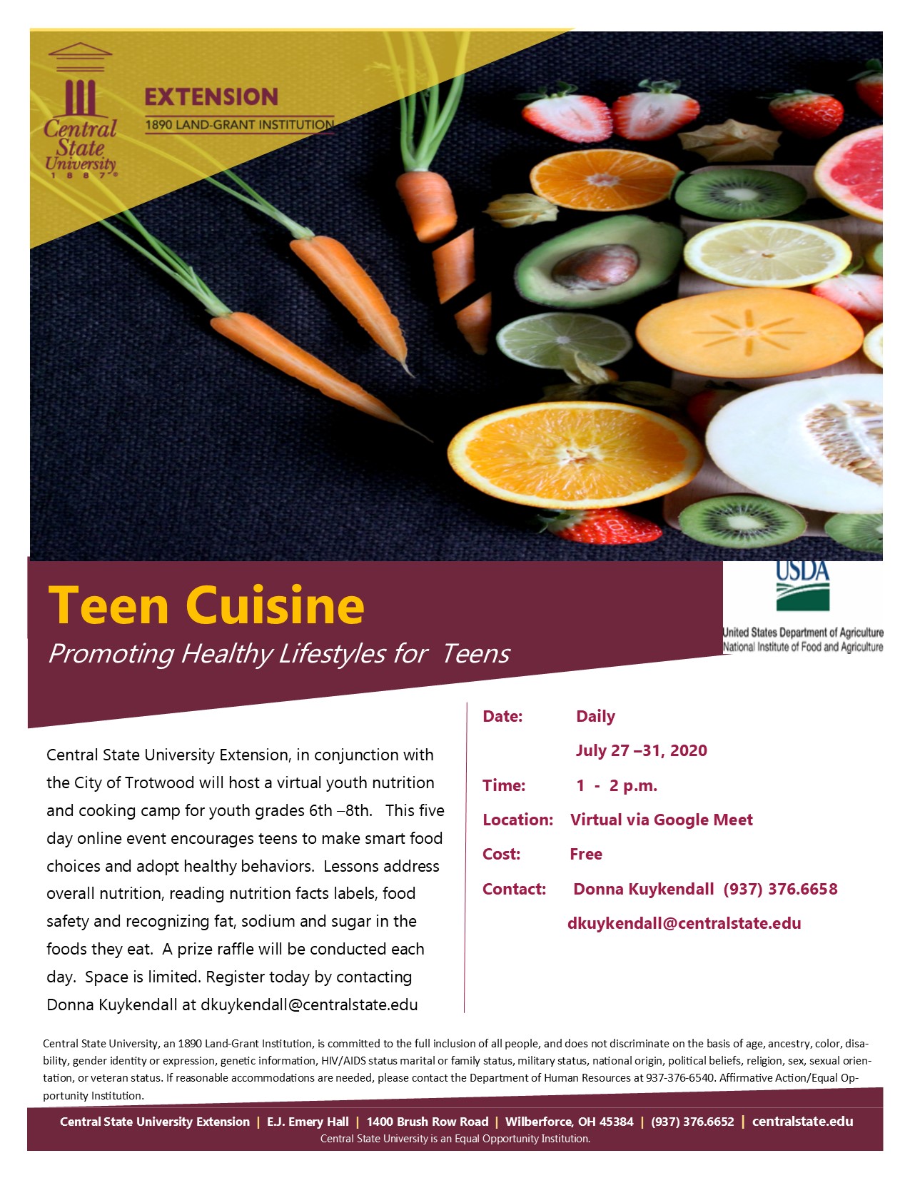 Central State Extension and City of Trotwood Teen Cuisine Virtual Youth ...