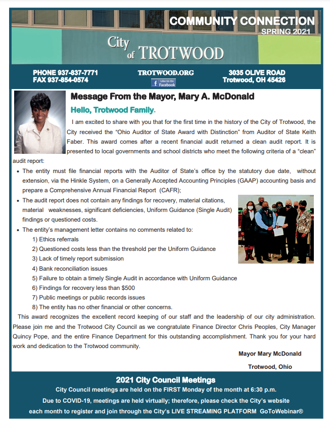 2021 spring newsletter - cover