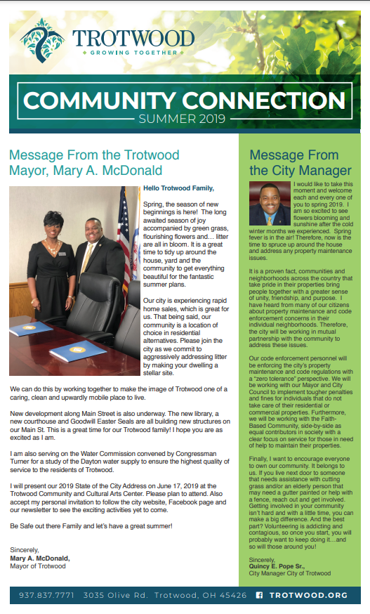 2019 summer newsletter - cover