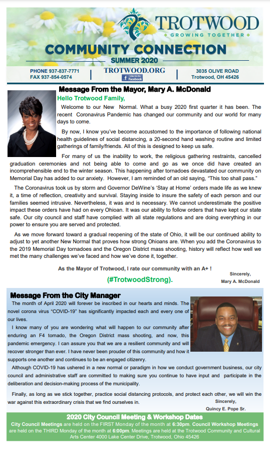 2020 summer newsletter - cover