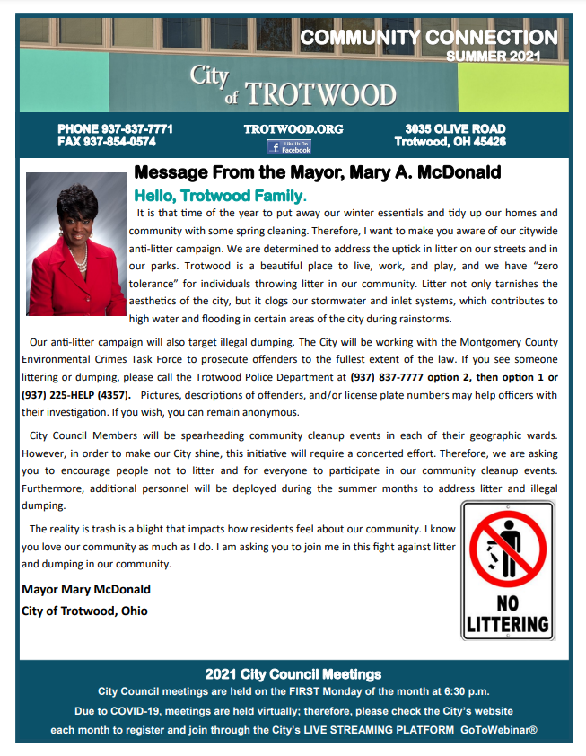 2021 summer newsletter - cover